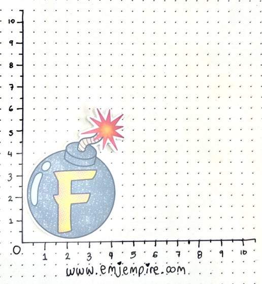 F bomb sticker - Waterproof vinyl decal for car, laptop, phone, water bottle