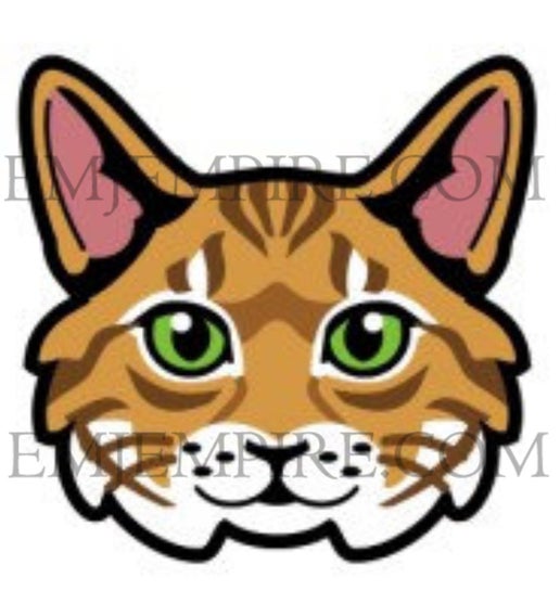 Tabby Orange Cat longhair - Waterproof vinyl decal for car, laptop, phone, water bottle