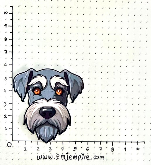 Schnauzer grey Dog sticker - Waterproof vinyl decal for car, laptop, phone, water bottle
