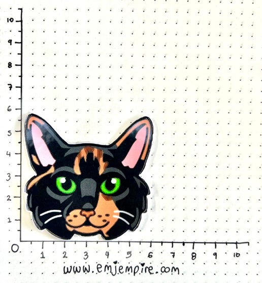 Tortoise Shell Cat longhair - Waterproof vinyl decal for car, laptop, phone, water bottle
