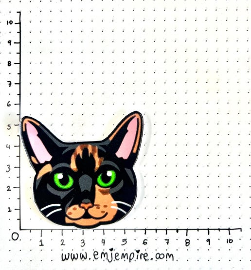 Tortoise Shell Cat shorthair - Waterproof vinyl decal for car, laptop, phone, water bottle