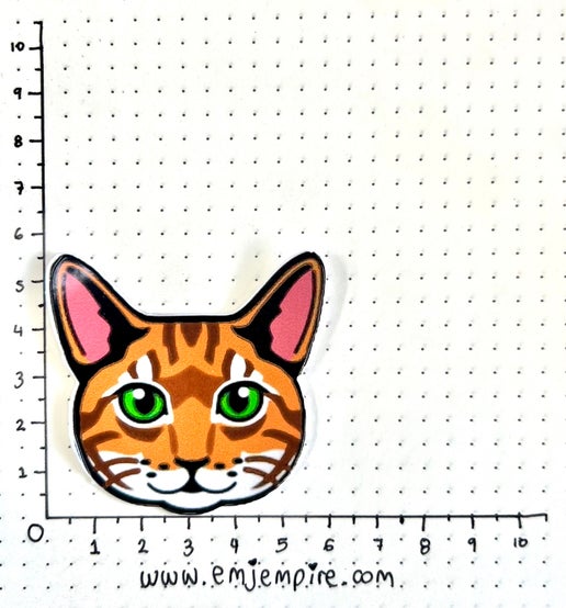 Tabby Orange Cat shorthair - Waterproof vinyl decal for car, laptop, phone, water bottle