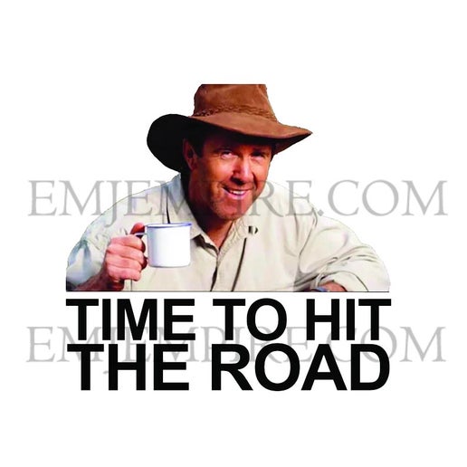 Russell Coight Time to hit the road sticker - Waterproof vinyl decal for car, laptop, phone, water bottle