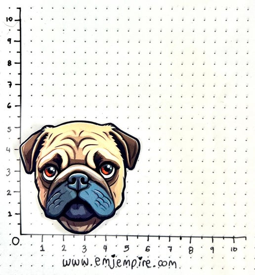 Pug Dog sticker - Waterproof vinyl decal for car, laptop, phone, water bottle