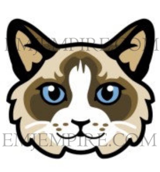 Ragdoll Darker coloured Cat longhair - Waterproof vinyl decal for car, laptop, phone, water bottle