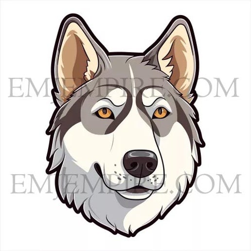 Siberian Husky light Dog sticker - Waterproof vinyl decal for car, laptop, phone, water bottle