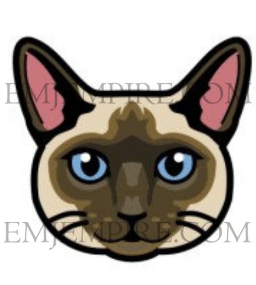 Siamese Light Coloured Cat shorthair - Waterproof vinyl decal for car, laptop, phone, water bottle