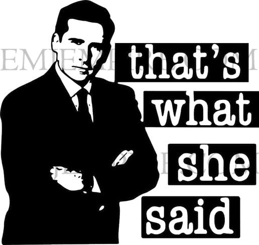 That's what she said sticker - Waterproof vinyl decal for car, laptop, phone, water bottle