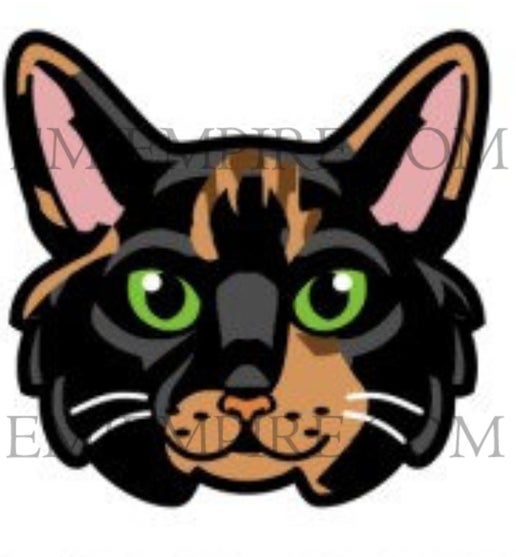 Tortoise Shell Cat longhair - Waterproof vinyl decal for car, laptop, phone, water bottle