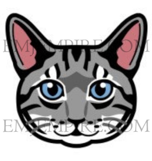Tabby Grey Cat shorthair - Waterproof vinyl decal for car, laptop, phone, water bottle