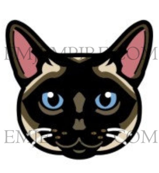 Siamese Dark coloured Cat shorthair - Waterproof vinyl decal for car, laptop, phone, water bottle