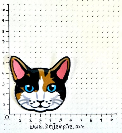 Tricolour Cat shorthair - Waterproof vinyl decal for car, laptop, phone, water bottle