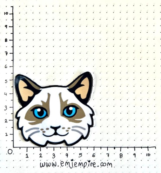 Ragdoll Light coloured Cat longhair - Waterproof vinyl decal for car, laptop, phone, water bottle