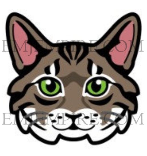 Tabby Brown Cat longhair - Waterproof vinyl decal for car, laptop, phone, water bottle