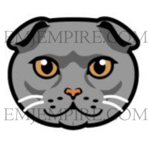 Scottish Fold Grey Cat shorthair - Waterproof vinyl decal for car, laptop, phone, water bottle