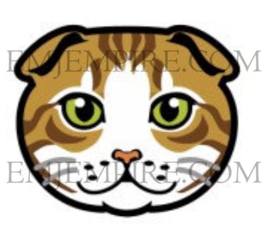 Scottish Fold Orange Cat shorthair - Waterproof vinyl decal for car, laptop, phone, water bottle
