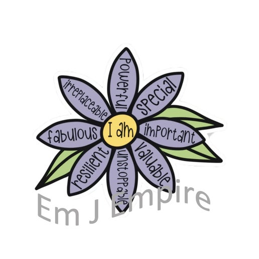 I am- powerful sticker - Waterproof vinyl decal for car, laptop, phone, water bottle