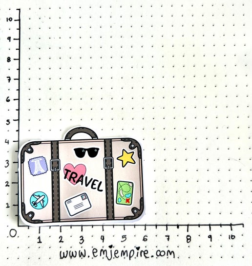 Travel suitcase sticker - Waterproof vinyl decal for car, laptop, phone, water bottle