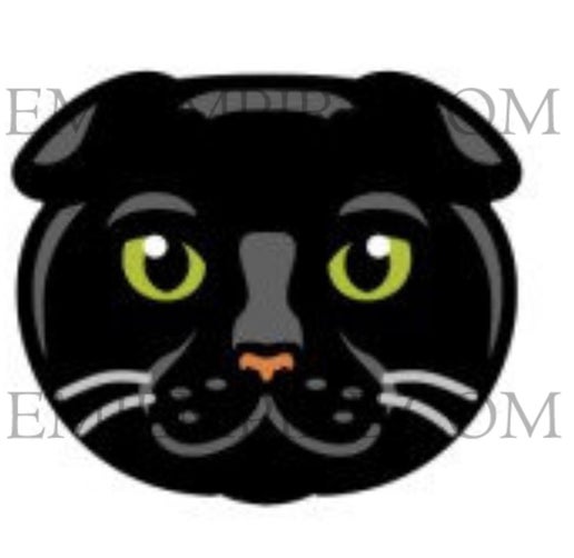 Scottish Fold Black Cat shorthair - Waterproof vinyl decal for car, laptop, phone, water bottle