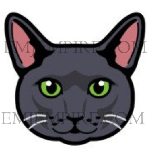 Russian Blue Cat shorthair - Waterproof vinyl decal for car, laptop, phone, water bottle