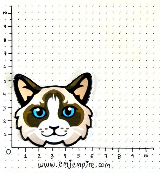 Ragdoll Darker coloured Cat longhair - Waterproof vinyl decal for car, laptop, phone, water bottle