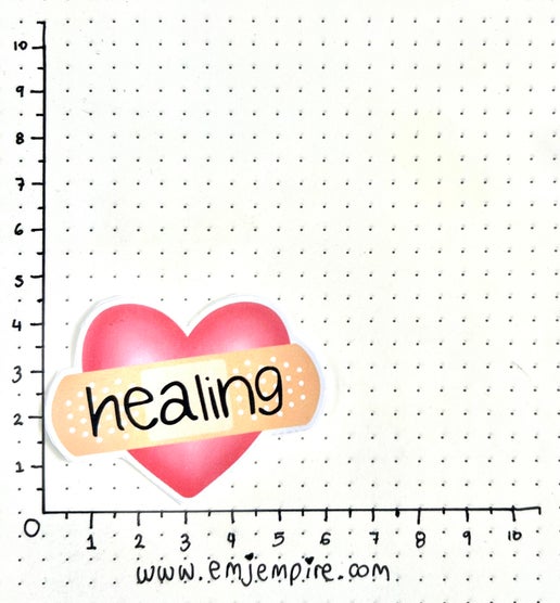 Healing heart sticker - Waterproof vinyl decal for car, laptop, phone, water bottle