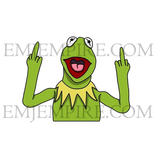 Kermit middle finger sticker - Waterproof vinyl decal for car, laptop, phone, water bottle