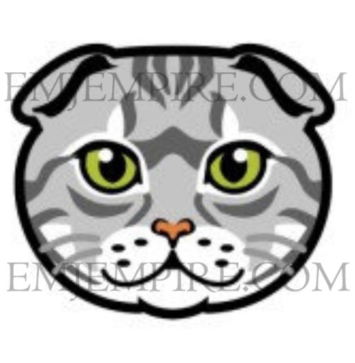 Scottish Fold Tabby Grey Cat shorthair - Waterproof vinyl decal for car, laptop, phone, water bottle