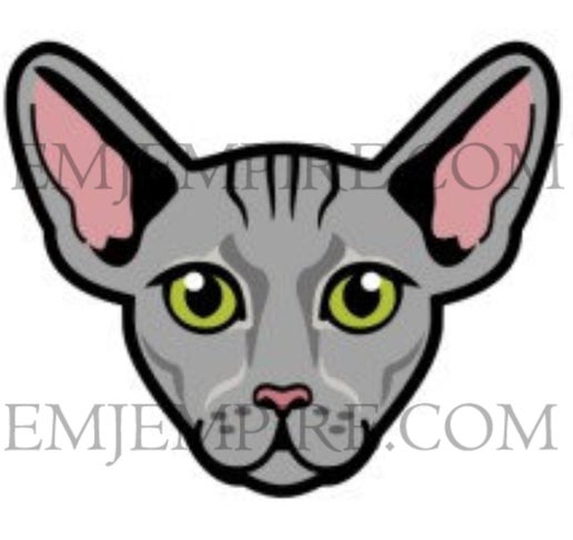 Peterbald Grey Cat shorthair - Waterproof vinyl decal for car, laptop, phone, water bottle