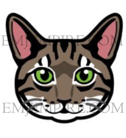 Tabby Brown Cat shorthair - Waterproof vinyl decal for car, laptop, phone, water bottle