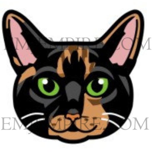 Tortoise Shell Cat shorthair - Waterproof vinyl decal for car, laptop, phone, water bottle